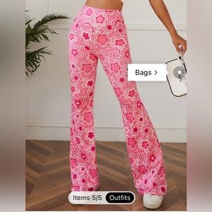 Funky Pink and White Floral Pants- Perfect for a festival!